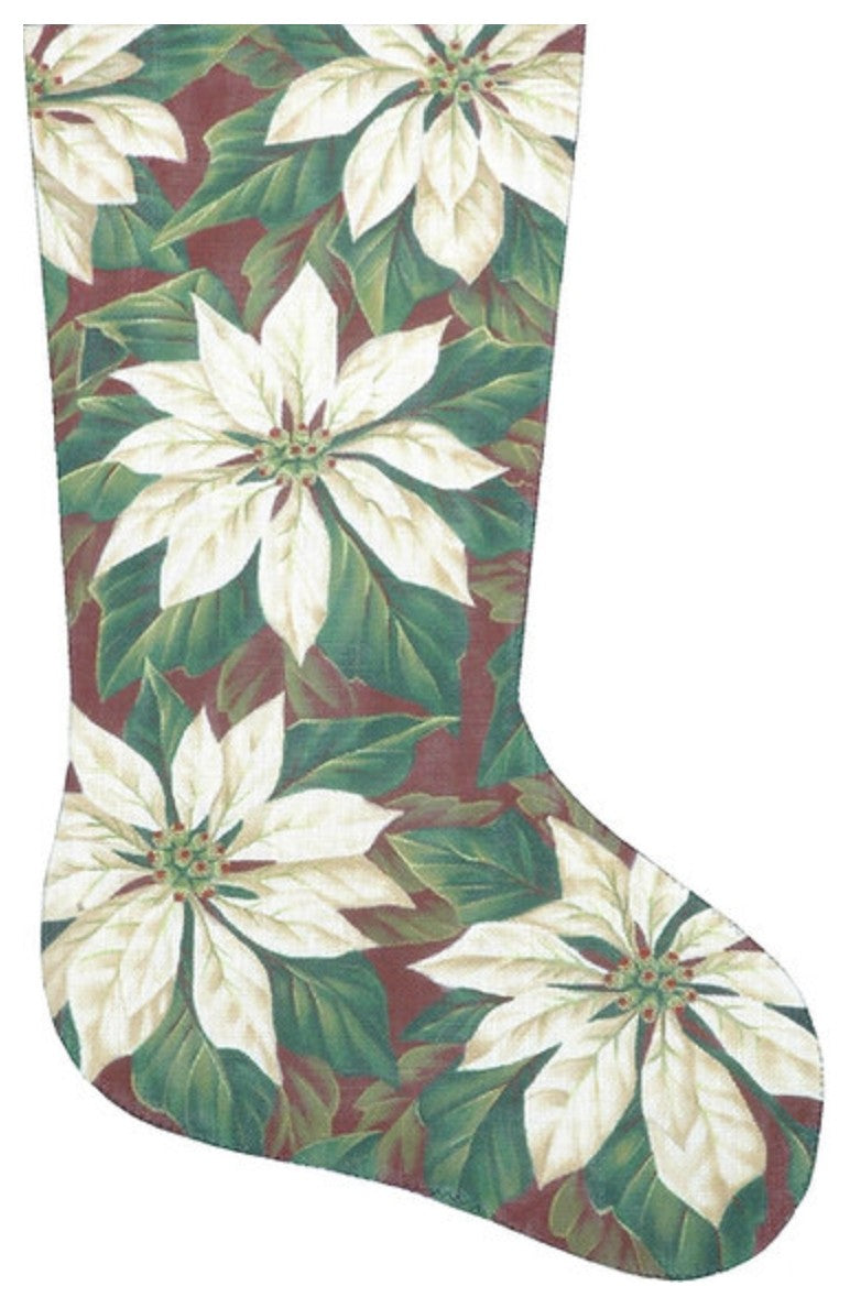 TTAXS309 - White Poinsettias Stocking