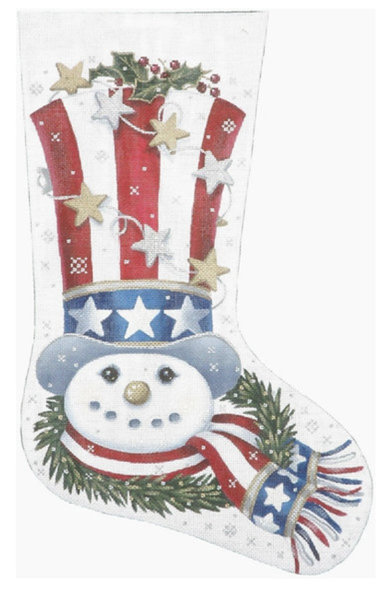 TTAXS358 - Patriotic Snowman Stocking