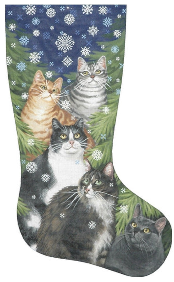 TTAXS393 - Cats and Snowflakes Stocking