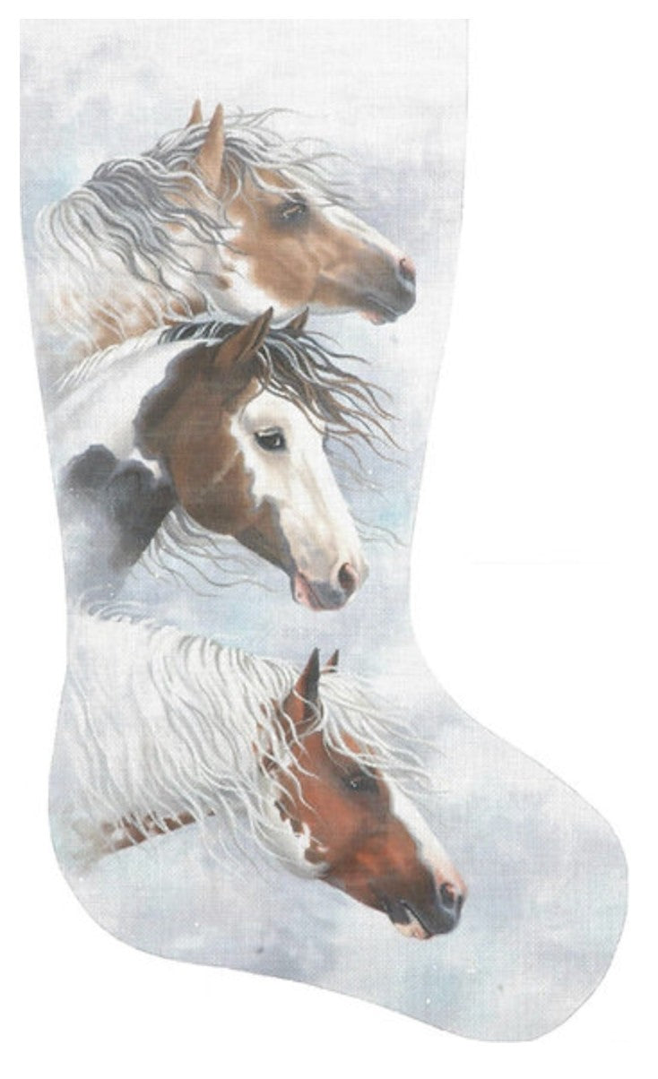 TTAXS394 - Horses in Snow Clouds Stocking