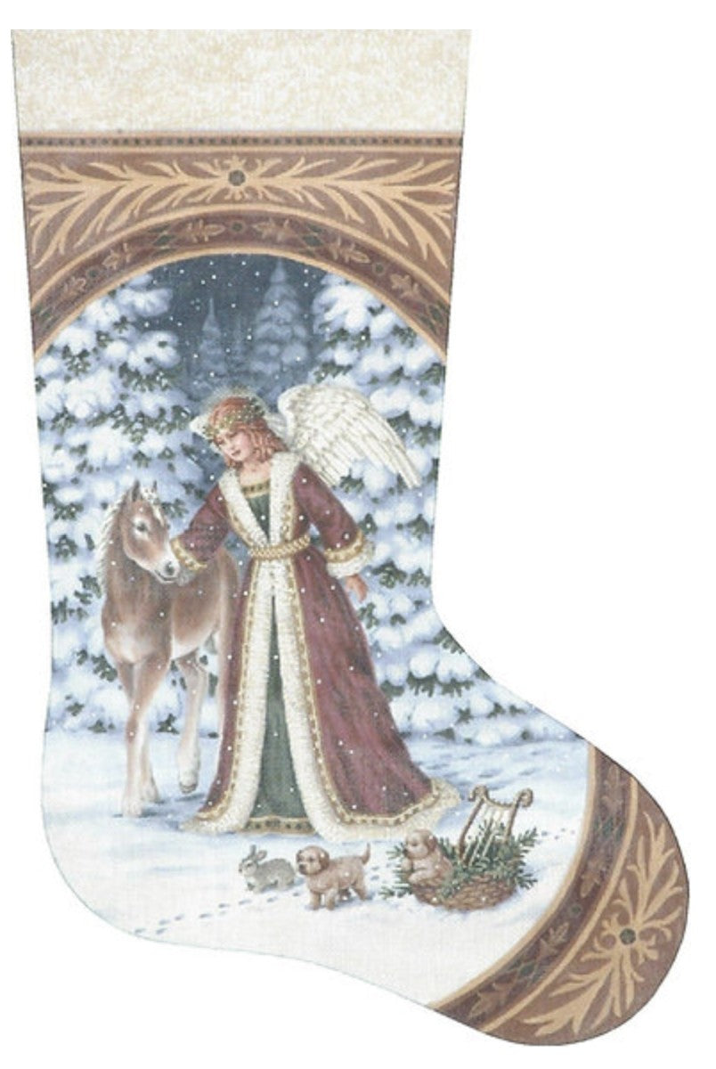 TTAXS452 - Angel with Pony and Puppies Stocking