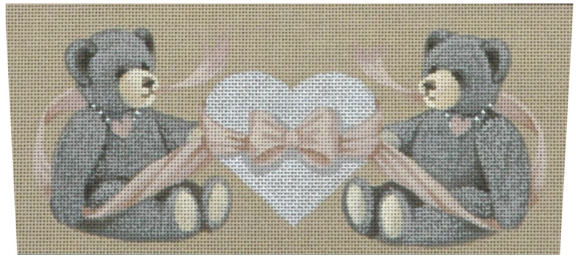 TTST105 - Grey Bears and Silver Hearts Stocking Cuff