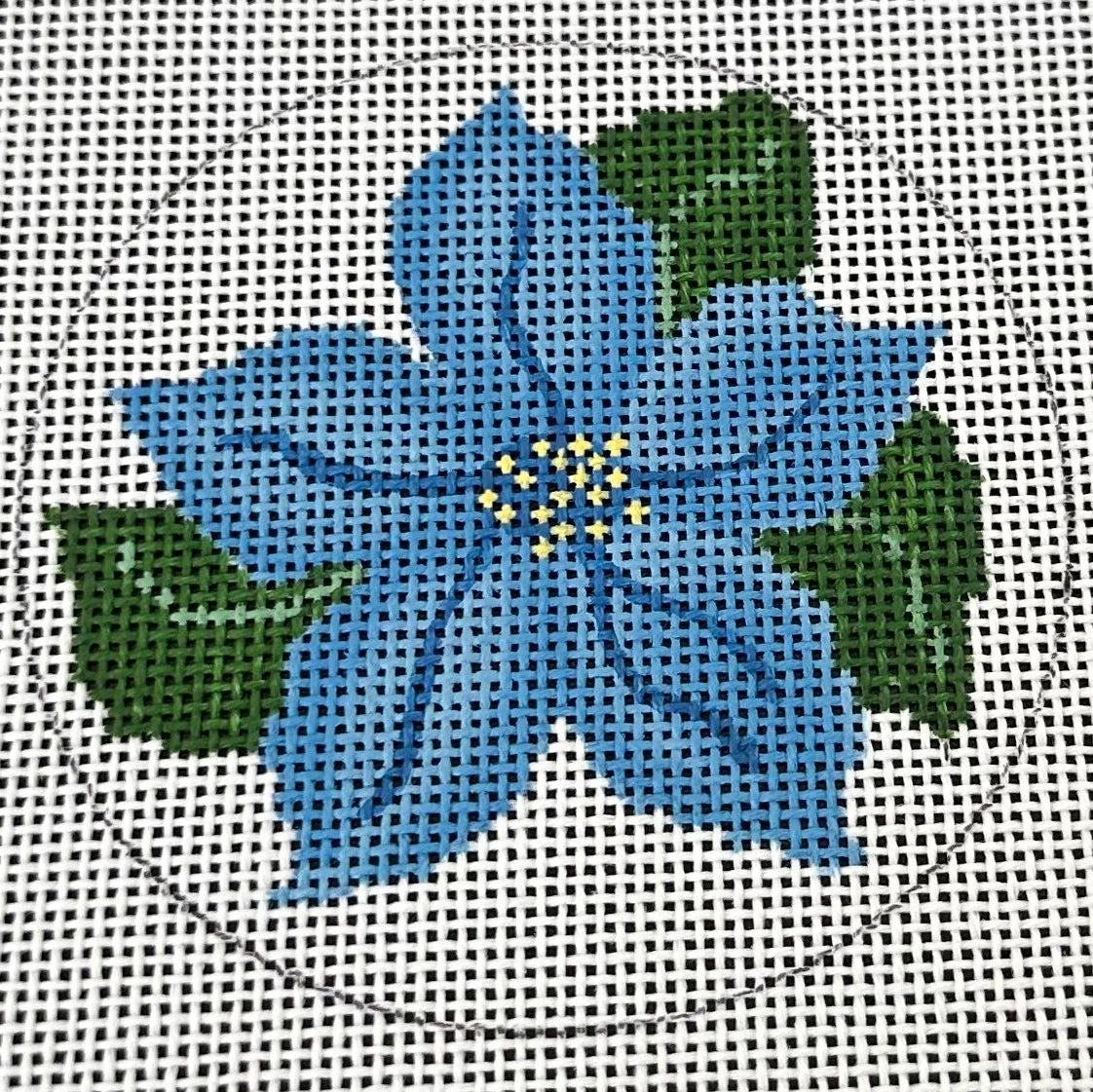 WG11406B - Blue Poinsettia Reflection Bauble