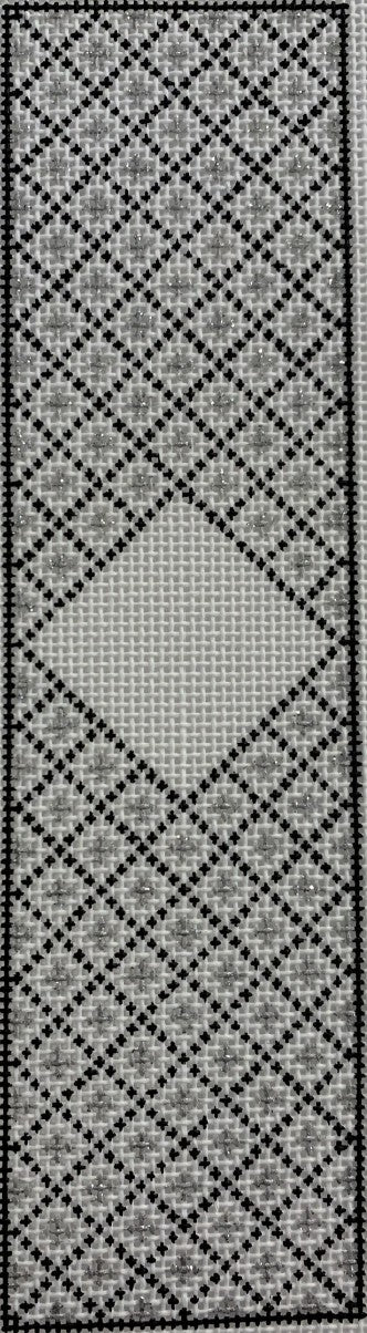 WG11756 - Silver and Black Monogram Bookmark