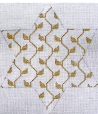 WG12368 - Star of David - Gold and White