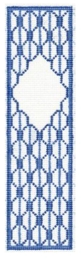 WG11881 - Blue Scallops Bookmark with Monogram