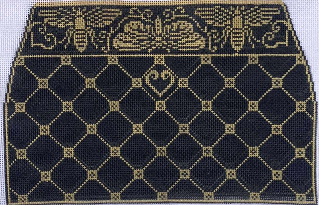 WG12141 - Palo Alto 3 pc Purse Black and Gold