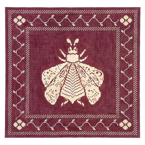 WG12169 - Napoleon's Bees Pillow - Plum and Cream