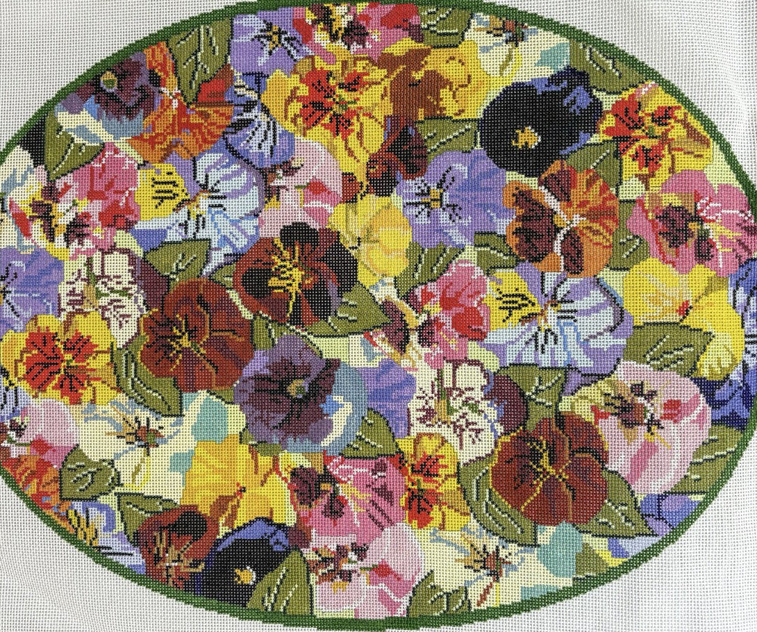 WG12288 - Oval Pansy Footstool