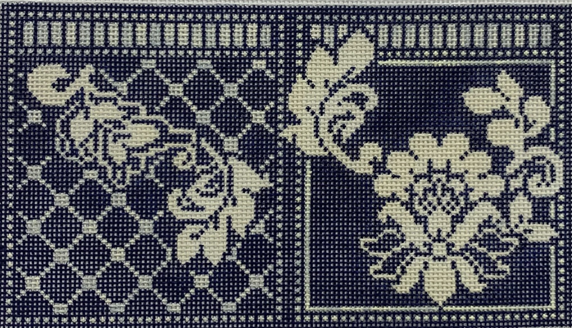 WG12854N - Navy Damask Needle Case