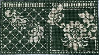 WG13077N - Karen's Green Damask Needle Case -