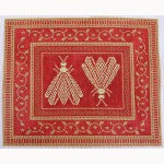 WG12605 - Napoleon's 2 Bees Pillow - Coral and Butter
