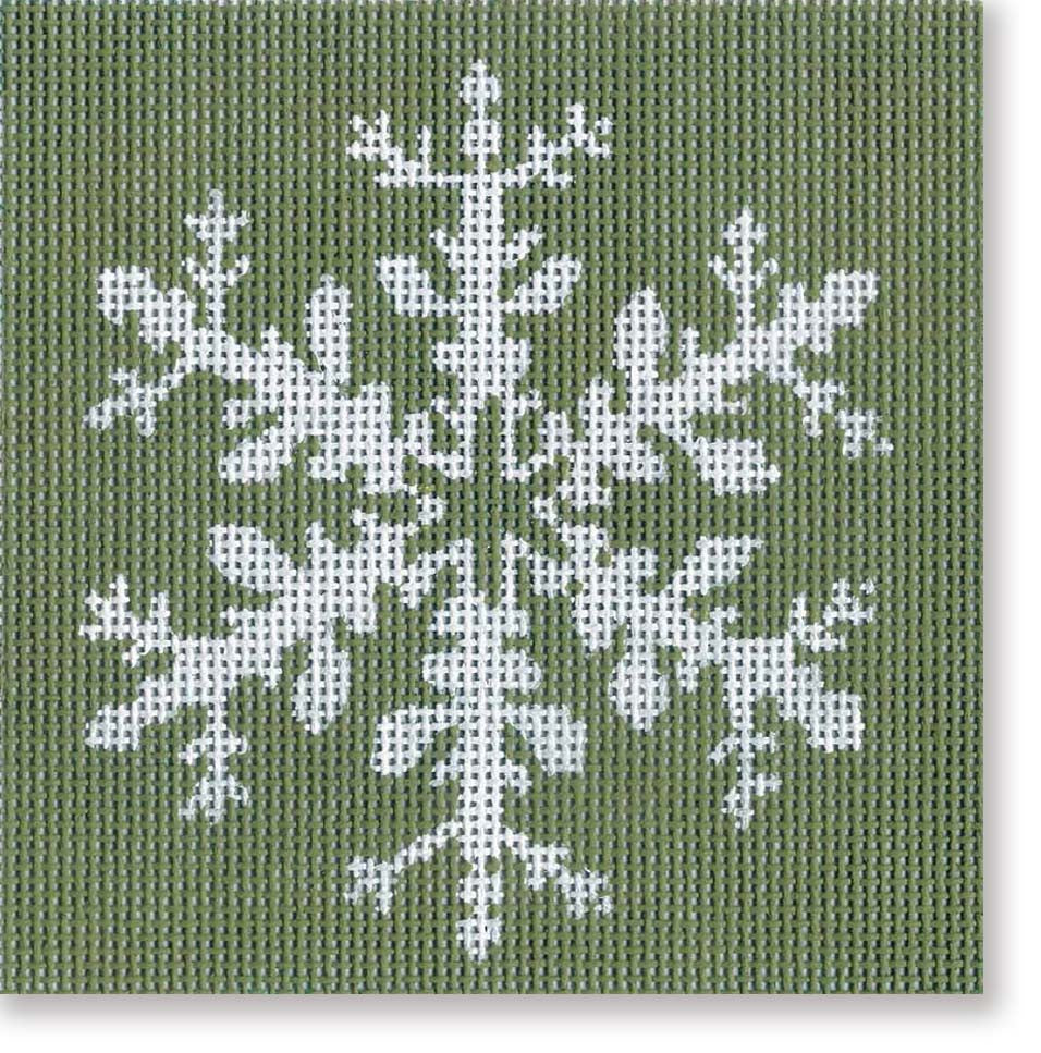 LM-XO23 - Snowflake - Green Background