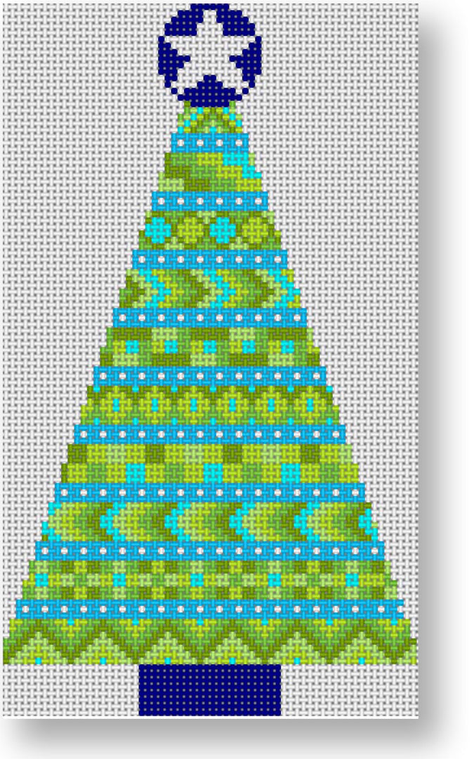 SA-XO37a - Stitchers Christmas Tree - Light Blue