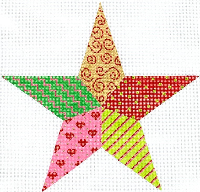 XTT-07 - Tree Topper - Patchwork Star