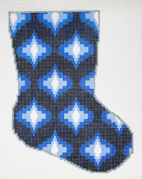 BS-49 - Classic Blue Ogee Mini Stocking
