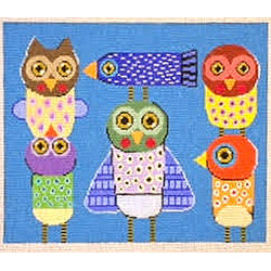 11703 - 6 Birds on Blue