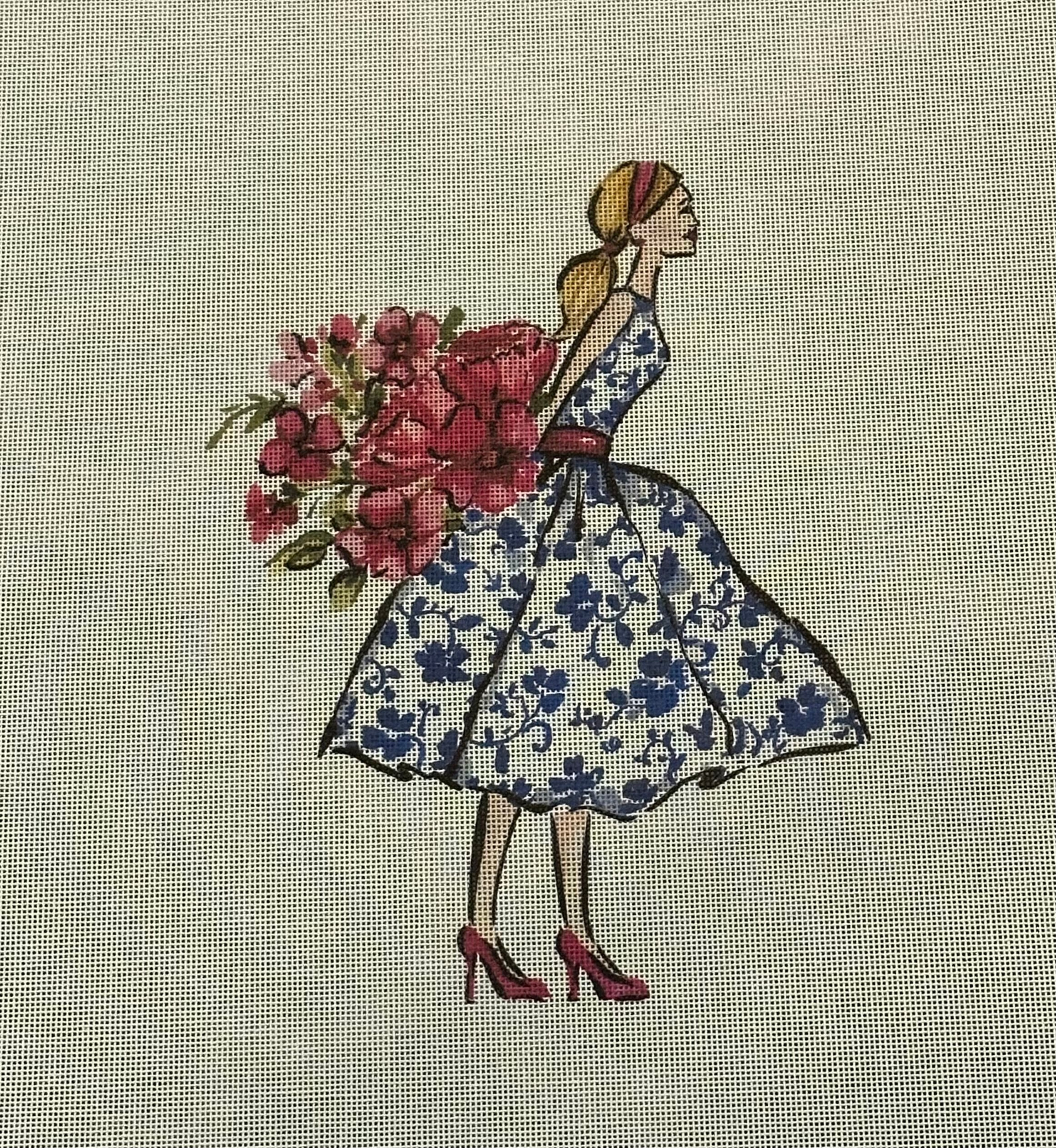 ECT1127A - Blue White Dress - Large