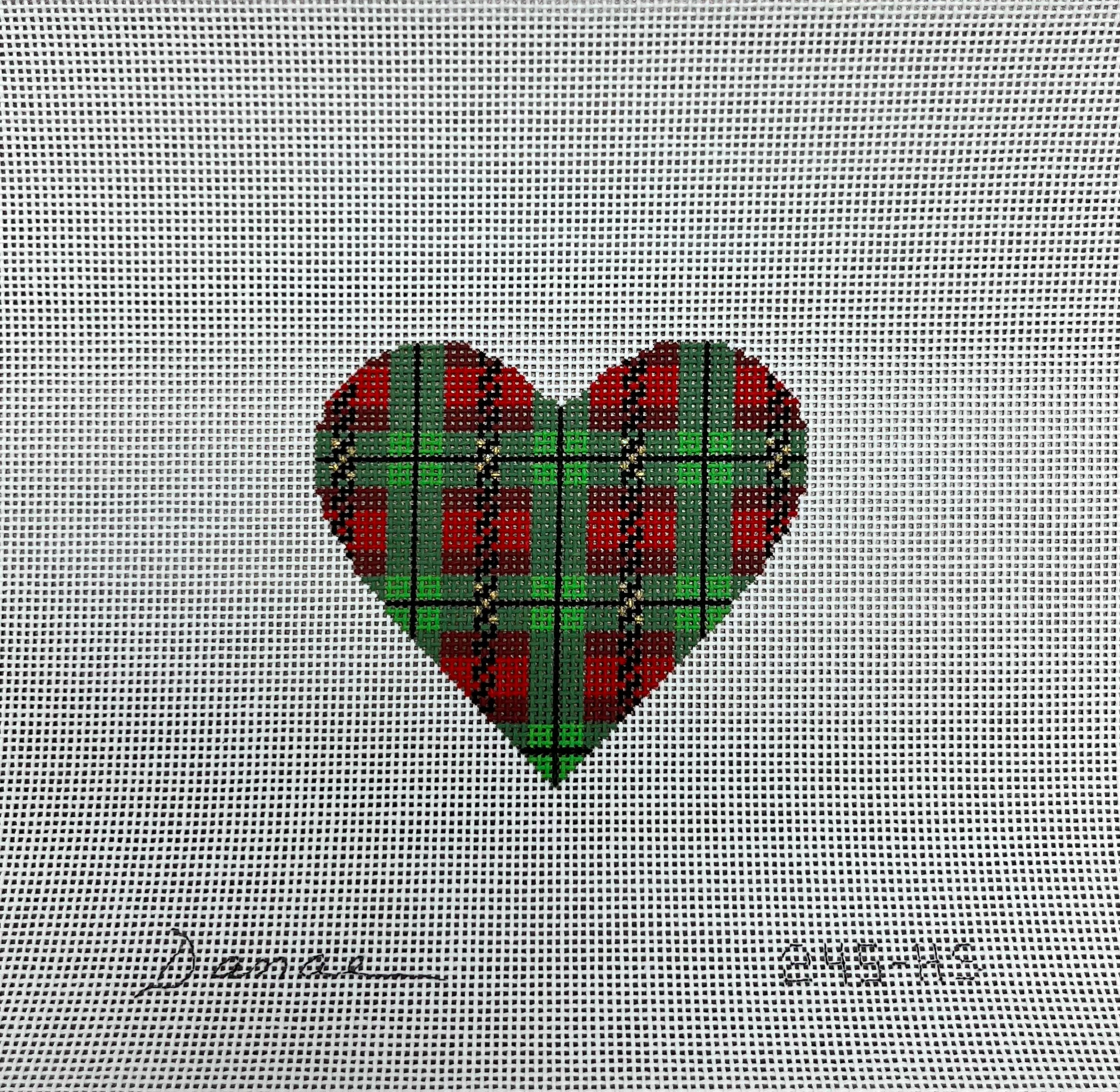245HS - Red & Green Plaid Heart