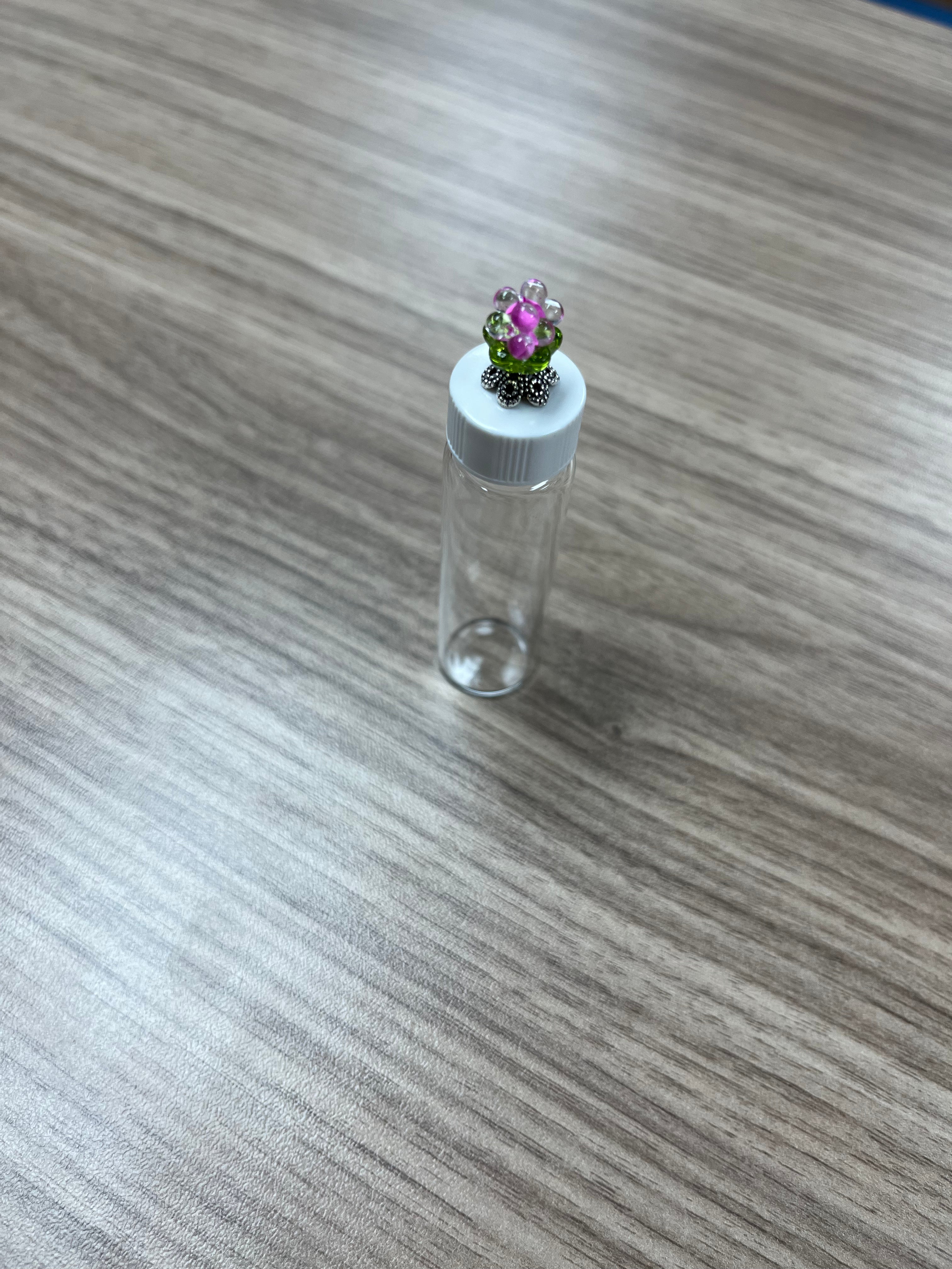 Glass Needle Vial with Glass Beads (additional color ways)