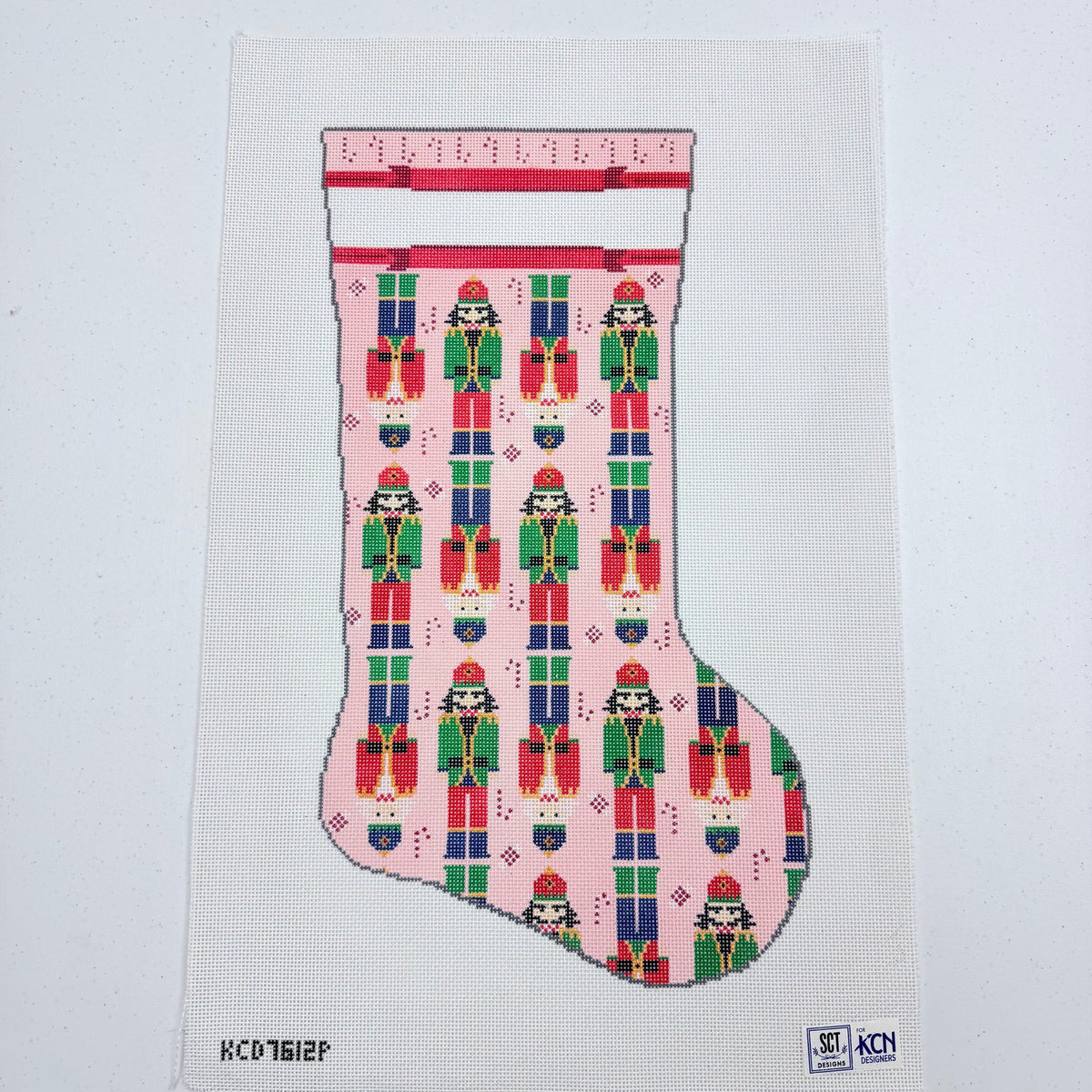 KCD7612P - Nutcracker Stocking on Pink