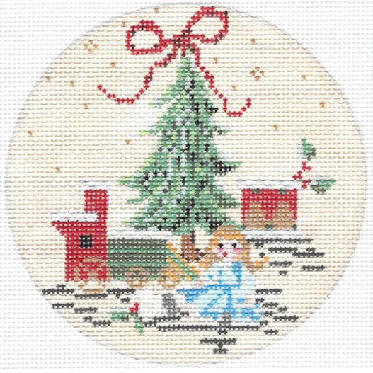 KCN232CR - Antique Toys and Train - Cream Round