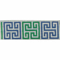 KK-B513 - Greek Key Square Belt - Blue and Green