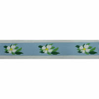 KK-B529D - White Dogwood on Blue Belt