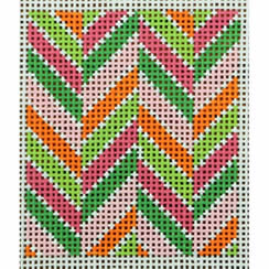 KK-INS05 - Modern Chevron Pinks, Greens and Orange Insert