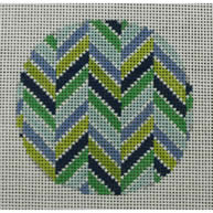 KK-O196B - Chevron Multi Blues and Greens Ornament
