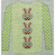 KK-O208S - Sweater - 3 Brown Bunny Faces on Yellow