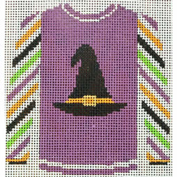 KK-O220N - Sweater - Witch Hat on Purple