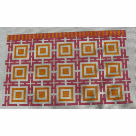 KK-P184C - Squares and Lattice - Pink and Orange