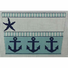 KK-SC2 - Stocking Cuff - Starfish and Anchors Blue and Navy