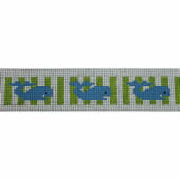 KK-SGS9A - Sunglass Strap - Blue Whales on Lime Stripe