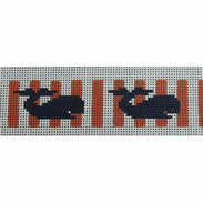 KK-SGS9E - Sunglass Strap - Navy Whales on Coral Stripes
