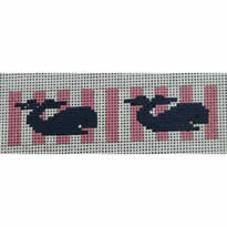 KK-SGS9F - Sunglass Strap - Navy Whales on Pink Stripes