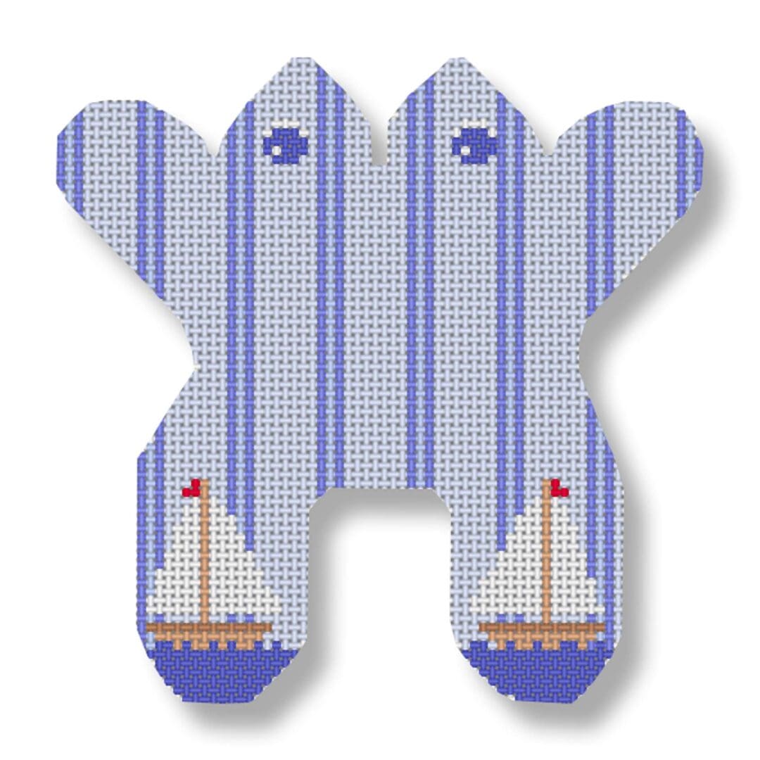 M171 - Mini Monogram Frog-Blue 13m
