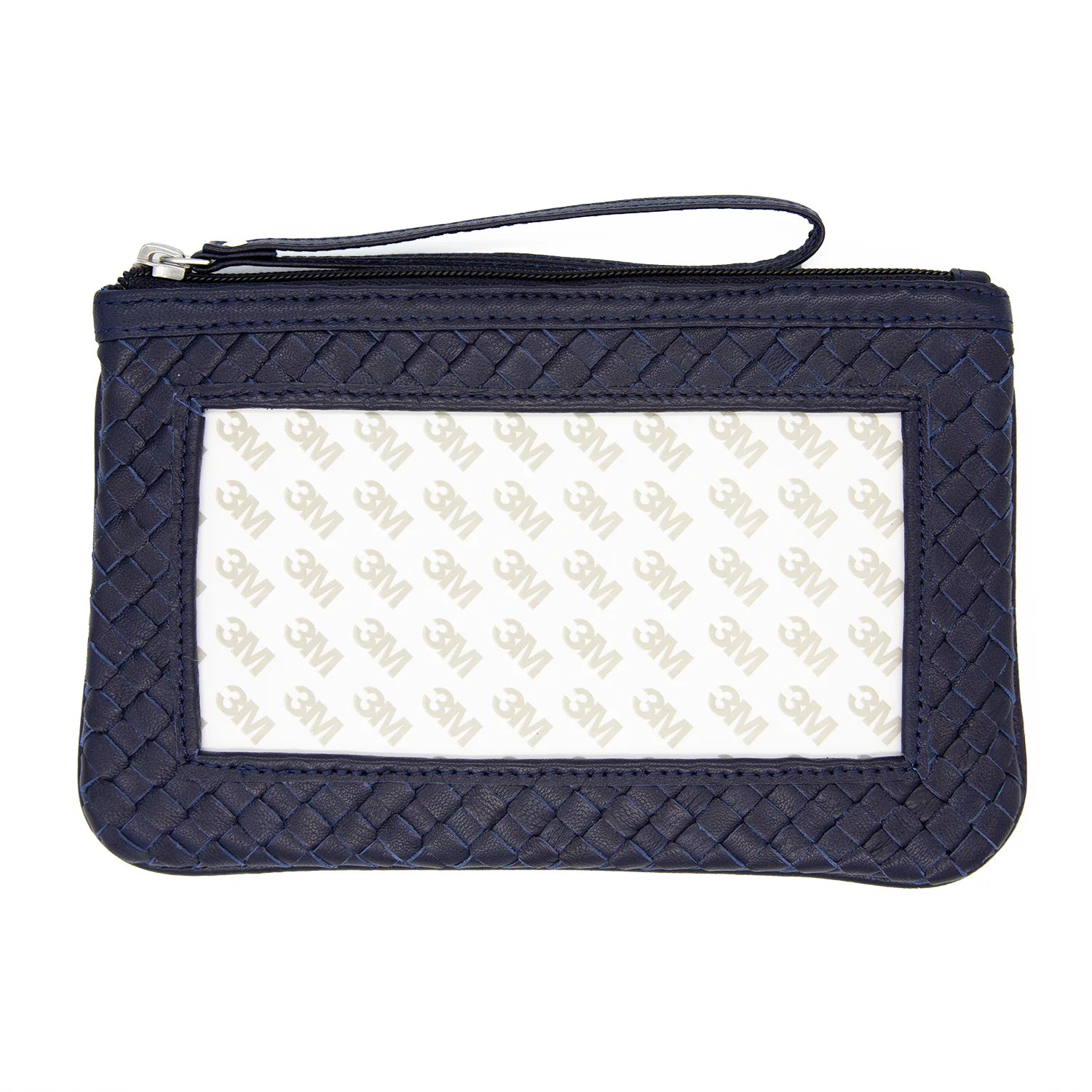Woven Leather Clutch 3x6" Insert - Navy