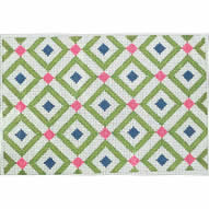 KK-P157A - Pink, Green and Navy Tiles Clutch