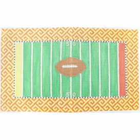 KK-P182 - Greek Key Football Pillow - Red and Yellow