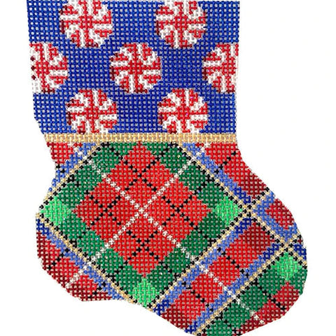AT CT1915 - Peppermint Cuff Plaid Mini Sock