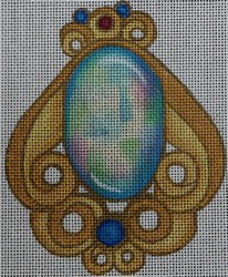 R65 - Gold, Blue, and Green Brooch