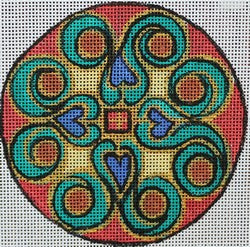 R533 - Green and Purple Heart Round