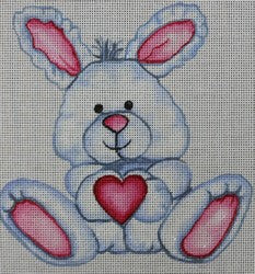 R581 - Grey and White Bunny with Wrinkled Ears