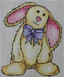 R582 - Light Brown Bunny with Purple Bowtie