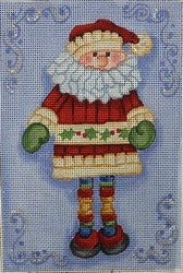 R640 - Blue and Silver Shelf Santa
