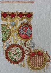 R652 - Stocking with Ornaments and Glittery Lace