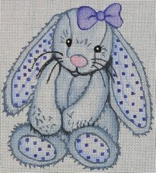 R991 - Blue Bunny with Pink Bow