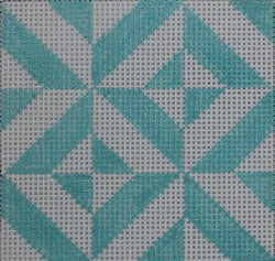 KK-SS19 - Geometric Diagonal Stripe Square - Turquoise